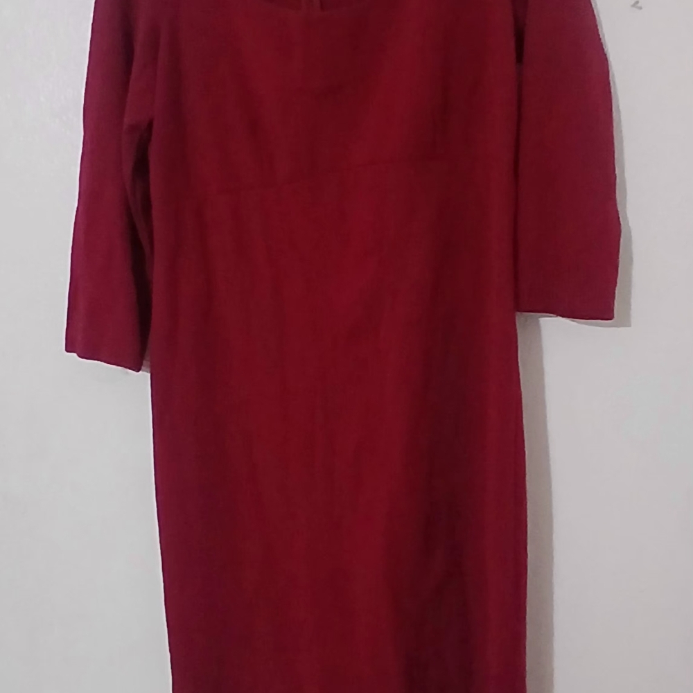 Talbots Rich Red Long Sleeve Dress
